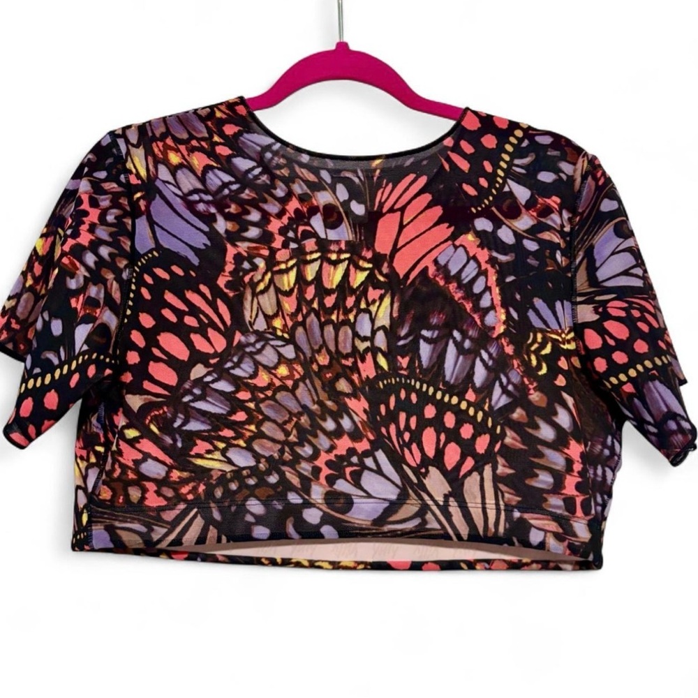 NWOT YITTY butterfly mesh crop top - Picture 8 of 8